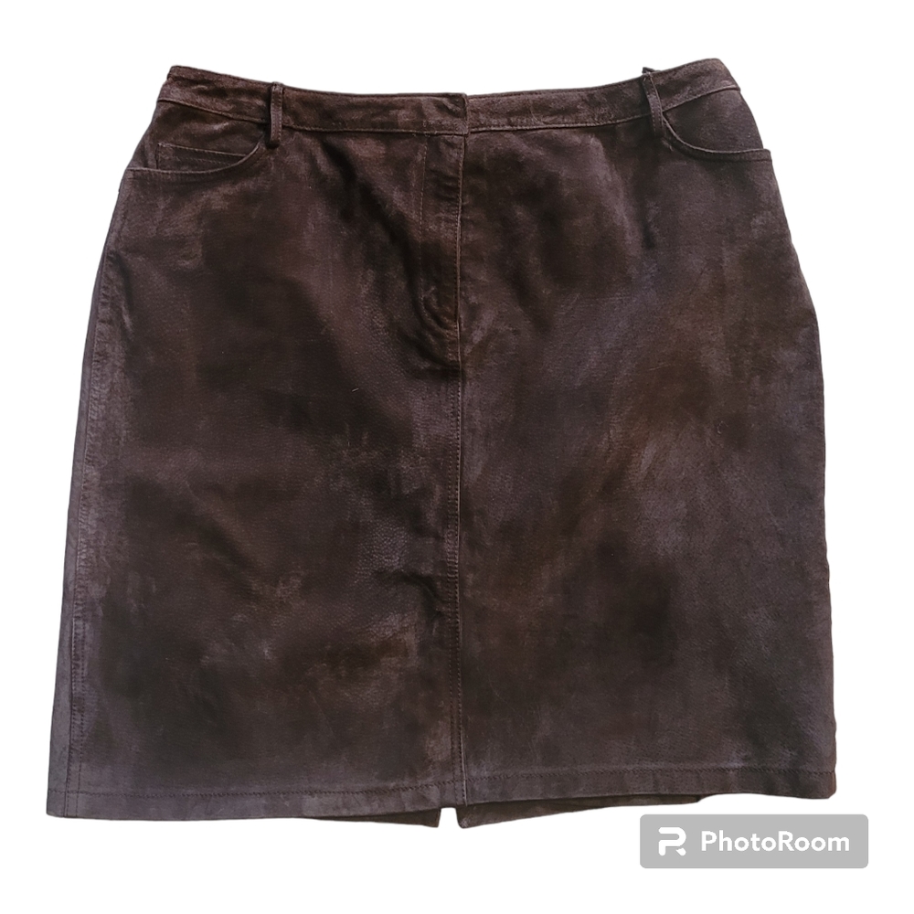 Vintage 90s Suede Miniskirt size 16 Petite